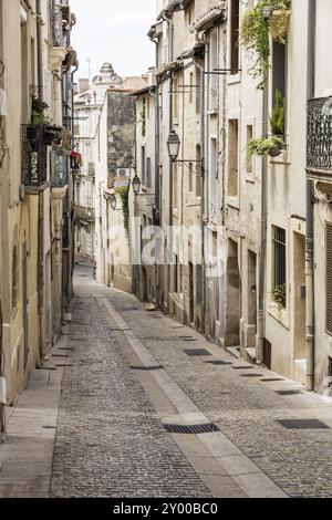 Ruelle pittoresque à Montpellier, Sud de la France Banque D'Images