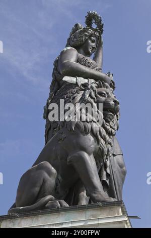 Statue de Bavière à Munich, Bavière Banque D'Images