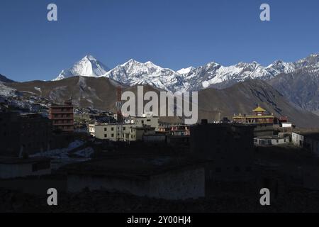 Tôt le matin à Muktinath, Népal, Asie Banque D'Images