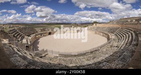 Anfiteatro de Segobriga, parque arqueologico de Segobriga, Saelices, Cuenca, Castilla-la Mancha, Espagne, Europe Banque D'Images