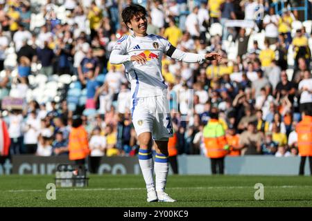 Leeds, Royaume-Uni. 31 août 2024. Elland Road, Leeds, Angleterre, 31 août 2024 : AO Tanaka (22 Leeds United) le match EFL Sky Bet Championship entre Leeds United et Hull City à Elland Road à Leeds, Angleterre le 31 août 2024. (Sean Chandler/SPP) crédit : photo de presse sportive SPP. /Alamy Live News Banque D'Images