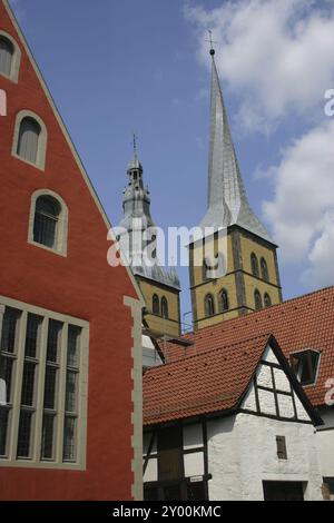 Clochers de St Nicolai Lemgo Banque D'Images