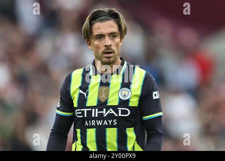 Londres, Royaume-Uni. 31 août 2024. Jack Grealish de Manchester City lors du match de premier League West Ham United vs Manchester City au London Stadium, Londres, Royaume-Uni, 31 août 2024 (photo par Mark Cosgrove/News images) à Londres, Royaume-Uni le 31/08/2024. (Photo de Mark Cosgrove/News images/SIPA USA) crédit : SIPA USA/Alamy Live News Banque D'Images