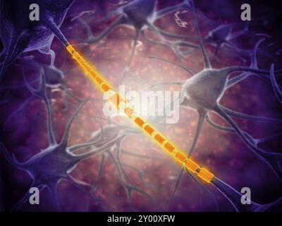 Image conceptuelle d'un signal de lignage neuronal passant Banque D'Images