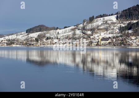 Lac Schliersee en hiver, Bavière Banque D'Images