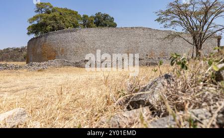 Ruines antiques du Grand Zimbabwe (Afrique australe) près du lac de Mutirikwe Banque D'Images