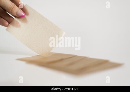 Serviettes cosmétiques matantes pour enlever le brillant gras du visage Banque D'Images