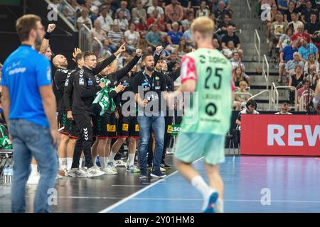 Duesseldorf, Deutschland. 31 août 2024. Bennet Wiegert (SC Magdeburg, entraîneur) ist aufgeregt SC Magdeburg v. Fuechse Berlin, Handball, Handball Super Cup 2024, 2024/25, 31.08.2024 Foto : Eibner-Pressefoto/Gerhard Wingender crédit : dpa/Alamy Live News Banque D'Images