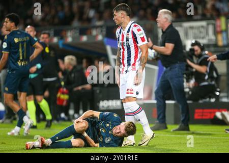 TILBURG, 31-08-2024. Stade Koning Willem II. Eredivisie voetbal, saison eredivisie, 2024-2025. Willem II - Sparta Rotterdam, joueur de Sparta Tobias Lauritsen crédit : Pro Shots/Alamy Live News Banque D'Images