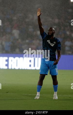 Naples, Campanie, Italie. 31 août 2024. Romelu Lukaku de Napoli Befoe Serie A match de football SSC Napoli - Parme Calcio Stadio Maradona le 31 août 2024 à Naples, Italie. (Crédit image : © Ciro de Luca/ZUMA Press Wire) USAGE ÉDITORIAL SEULEMENT! Non destiné à UN USAGE commercial ! Banque D'Images