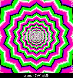 Lignes concentriques colorées hypnotiques. Motif d'illusion optique Illustration de Vecteur