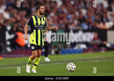 London Stadium, Londres, Royaume-Uni. 31 août 2024. Premier League Football, West Ham United contre Manchester City ; Bernardo Silva de Manchester City crédit : action plus Sports/Alamy Live News Banque D'Images