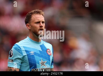 Londres, Royaume-Uni. 31 août 2024. Le gardien de but de Brentford Mark Flekken lors du match de premier League au Gtech Community Stadium de Londres. Le crédit photo devrait se lire comme suit : David Klein/Sportimage crédit : Sportimage Ltd/Alamy Live News Banque D'Images