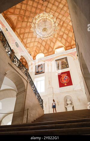 Aranjuez, Madrid, Espagne- 16 août 2024 : intérieur du Palais Royal d'Aranjuez Banque D'Images