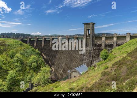 Le barrage de la société ALWEN Réservoir, Conwy, Pays de Galles, Royaume-Uni Banque D'Images