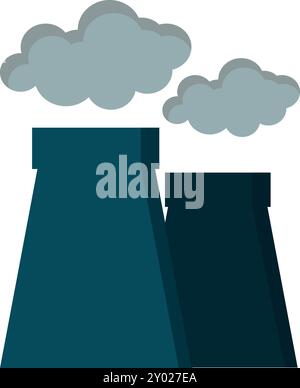 Icône de couleur de centrale nucléaire. Bâtiment industriel Illustration de Vecteur