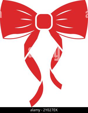 Icône d'arc décoratif. Noeud de ruban décoratif rouge Illustration de Vecteur