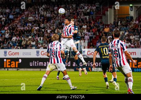 Tilburg - Tobias Lauritsen du Sparta Rotterdam lors de la quatrième manche de compétition de la saison Eredivisie 2024/2025. Le match se déroule entre Willem II et Sparta Rotterdam au Koning Willem II Stadion le 31 août 2024 à Tilburg, aux pays-Bas. (VK Sportphoto/Danny de Groot) Banque D'Images