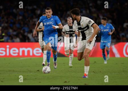 Naples, Campanie, Italie. 31 août 2024. Alessandro Buongiorno de Napoli pendant le match de Serie A SSC Napoli - Parme Calcio Stadio Maradona le 31 août 2024 à Naples, Italie. (Crédit image : © Ciro de Luca/ZUMA Press Wire) USAGE ÉDITORIAL SEULEMENT! Non destiné à UN USAGE commercial ! Banque D'Images