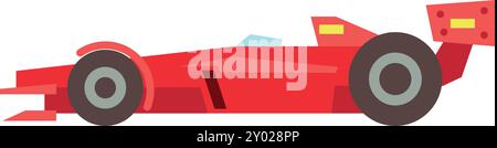 Icône de couleur de vue latérale de voiture de course rouge Illustration de Vecteur