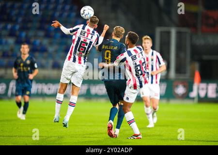 Tilburg - Tobias Lauritsen du Sparta Rotterdam lors de la quatrième manche de compétition de la saison Eredivisie 2024/2025. Le match se déroule entre Willem II et Sparta Rotterdam au Koning Willem II Stadion le 31 août 2024 à Tilburg, aux pays-Bas. (VK Sportphoto/Danny de Groot) Banque D'Images