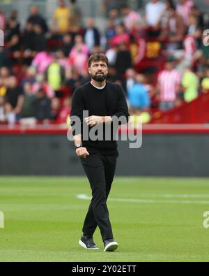 Londres, Royaume-Uni. 31 août 2024. Londres, 31 août 2024 : le manager Russell Martin de Southampton lors du match de premier League entre Brentford et Southampton au GTECH Community Stadium le 31 août 2024 à Londres, Angleterre. (Pedro Soares/SPP) crédit : photo de presse SPP Sport. /Alamy Live News Banque D'Images