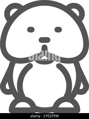 Icône de ligne de hamster. Animal de compagnie mignon. Symbole animal Illustration de Vecteur