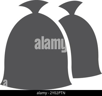 Sacs en toile icône noire. Sacs lourds pleins Illustration de Vecteur