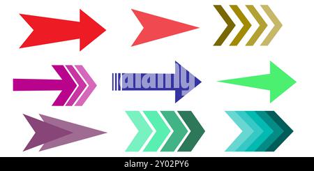 Icônes de flèche définies. Collection de flèches. Flèche simple grand ensemble. Illustration vectorielle Illustration de Vecteur
