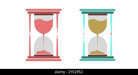 Minuterie sablier icône de sablier plat d'illustration vectorielle Illustration de Vecteur
