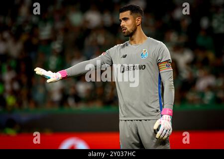 Portugal. 01 Sep, 2024. Diogo Costa gardien du FC Porto lors du match Liga Portugal Betclic entre le Sporting CP et le FC Porto à l'Estadio Jose de Alvalade le 30 août 2024, Portugal. Liga Portugal Betclic - Sporting CP vs FC Porto (Valter Gouveia/SPP) crédit : SPP Sport Press photo. /Alamy Live News Banque D'Images
