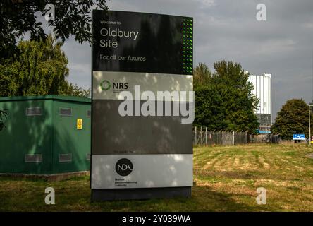 L'ancien site de la centrale nucléaire d'Oldbury. Banque D'Images