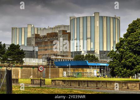 L'ancien site de la centrale nucléaire d'Oldbury. Banque D'Images