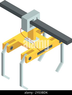 Grue de levage pour véhicule industriel. Manipulateur de véhicule-machine Illustration de Vecteur