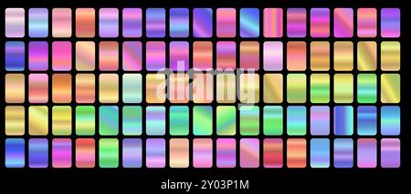 Bel ensemble de dégradé de couleurs vives Web Swatch avec des couleurs vives et pastel Illustration de Vecteur