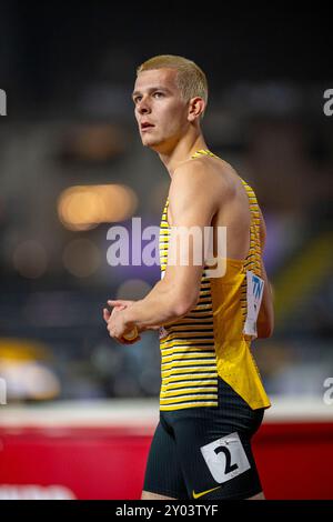 Max HUSEMANN (Eintracht Hildesheim), ALLEMAGNE, 4x400m Relay Men PER, Leichtathletik, Athlétisme, Championnats du monde d'athlétisme U20 Lima 24, Leichtathletik Weltmeisterschaften, 31.08.2024, Foto : Eibner-Pressefoto/Jan Papenfuss Banque D'Images