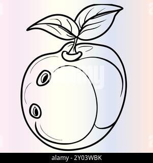 Fruit Ximenia Coloriage page pour les enfants Illustration de Vecteur