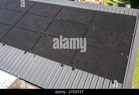 Vue aérienne du toit solaire Banque D'Images