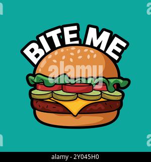 Logo alimentaire, logo Burger, EPS vectoriel, logo de restaurant, logo de restauration rapide, Delicious Design, icône Burger, marque alimentaire, logo Gourmet, Food Truck, logo Cafe Illustration de Vecteur