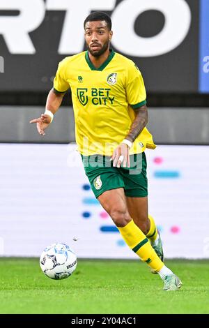 Sittard, pays-Bas. 31 août 2024. SITTARD, 31-08-2024, Fortuna Sittard Stadium, Dutch Eredivisie, saison 2024/2025. Fortuna Sittard - NEC. Fortuna Sittard joueur Loreintz Rosier pendant le match Fortuna Sittard - NEC crédit : Pro Shots/Alamy Live News Banque D'Images