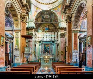 Intérieur de l'église de San Rocco, Rome, Italie Banque D'Images