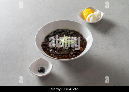 Nourriture chinoise, nourriture chinoise, nouilles aux haricots noirs, jamppong, porc aigre et sucré, riz frit, jjamppong Samseon, crevettes à la crème Banque D'Images