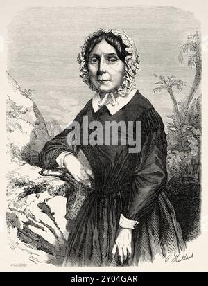 Portrait d'Ida Laura Pfeiffer (1797-1858) était une exploratrice autrichienne, écrivain de voyage et ethnographe, devenue une célèbre voyageuse. Le Tour du monde 1862 Banque D'Images