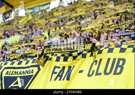 Liga - Alemannia Aachen - FC Erzgebirge Aue am 31.08.2024 im Tivoli n in Aachen fans aus Aachen. Foto : osnapix Banque D'Images