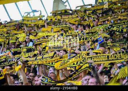 Liga - Alemannia Aachen - FC Erzgebirge Aue am 31.08.2024 im Tivoli n in Aachen fans aus Aachen. Foto : osnapix Banque D'Images