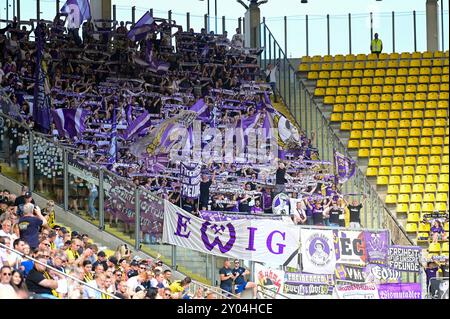 Liga - Alemannia Aachen - FC Erzgebirge Aue am 31.08.2024 im Tivoli n in Aachen fans aus Aue Foto : osnapix Banque D'Images