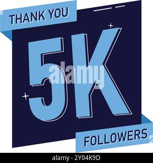 Merci 5000 abonnés sur les médias sociaux Illustration de Vecteur