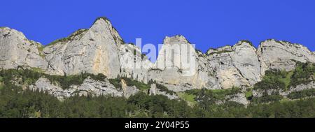 Scène sur le chemin du lac Seealpsee et Meglisalp, Suisse, Europe Banque D'Images