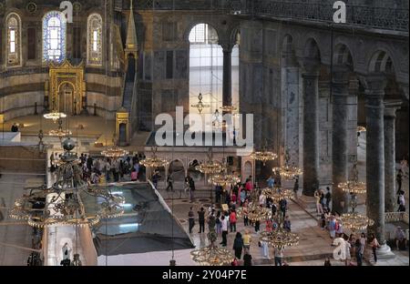 ISTANBUL, TURQUIE, MAI 26 : vue intérieure du Musée Sainte-Sophie à Istanbul, Turquie, le 26 mai 2018. Personnes non identifiées Banque D'Images