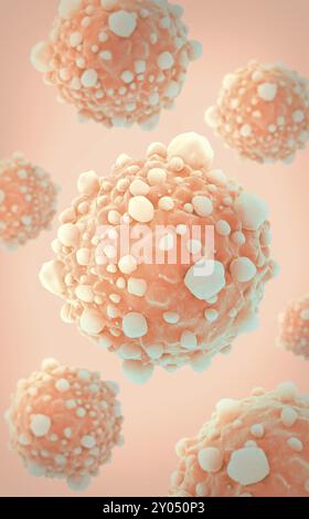 Vue microscipique des cellules cancéreuses pancréatiques Banque D'Images